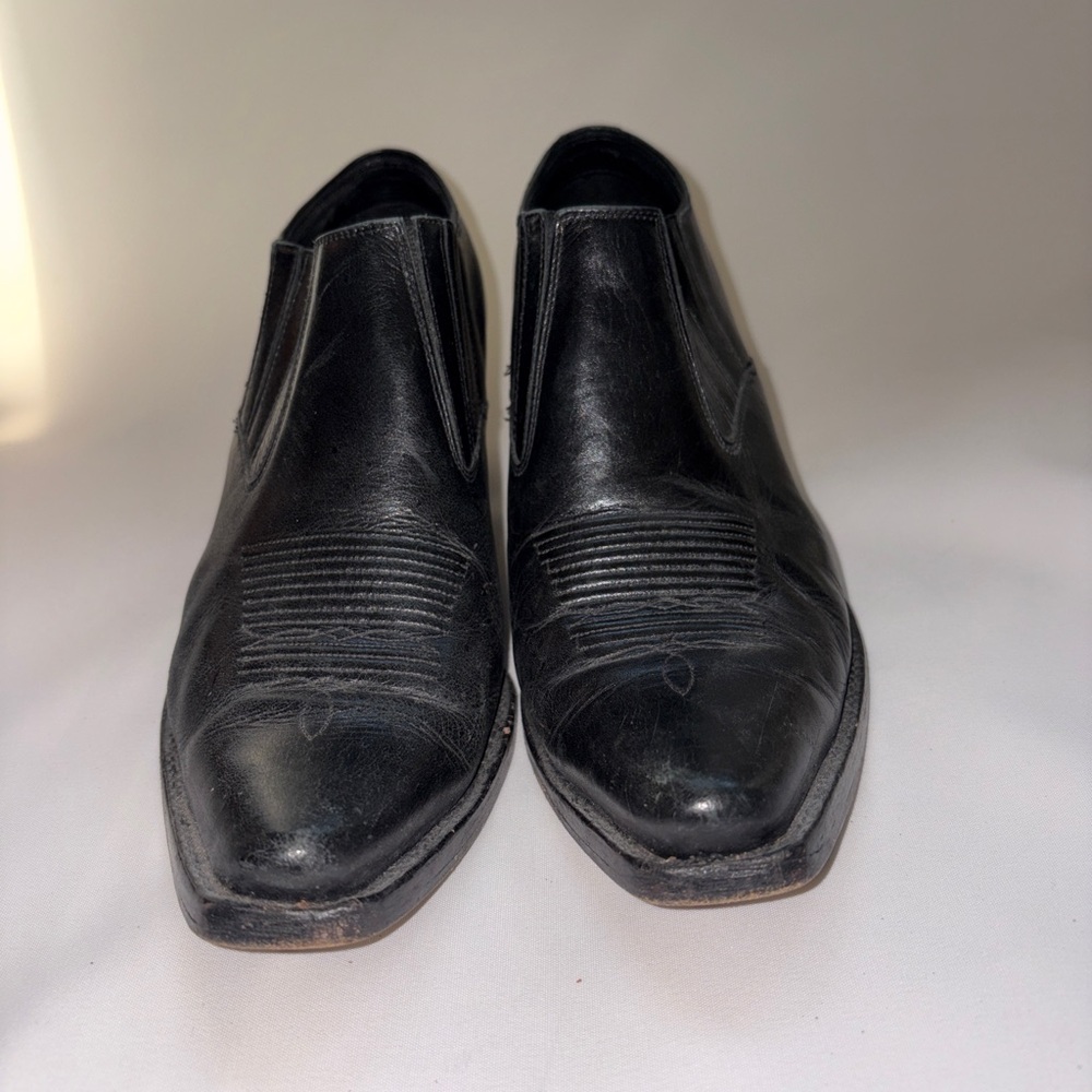 Charlie 1 Horse Black Western Heeled Mules by Lucchese - Picture 3 of 8